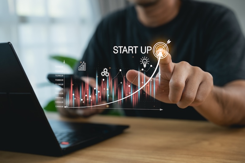 Startup virtuell text