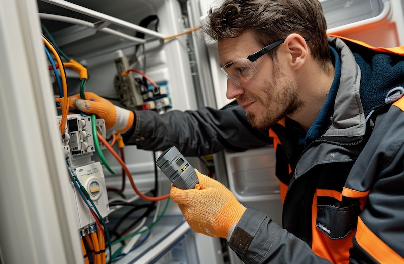 Elektriker som arbetar